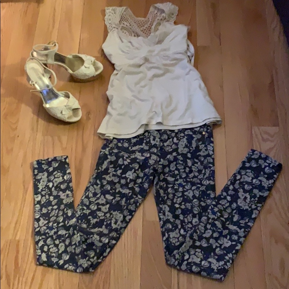 Floral Skinny Jeans H&M NWT